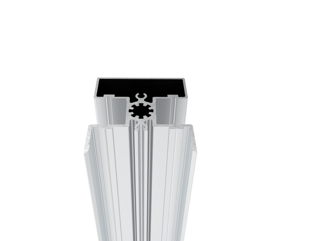 Aluminium-Zaunpfosten 50 × 60 mm – 6 m – Natur - für 20 mm breite Füllungen