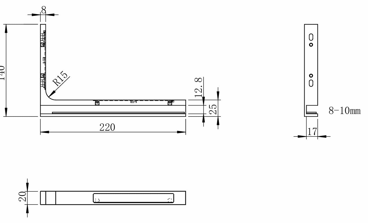 Stabilizing corner 22x14cm