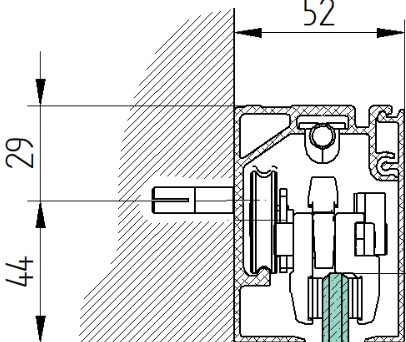 Aluminum profile AL-Elox 21x27 mm