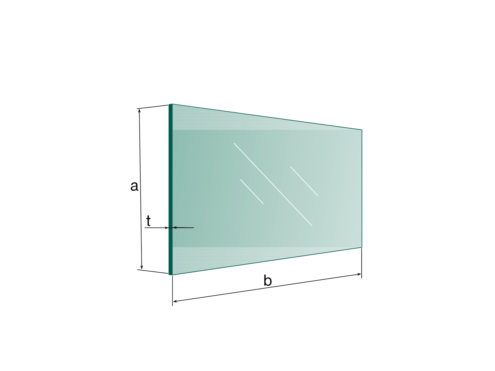 Clear, laminated glass