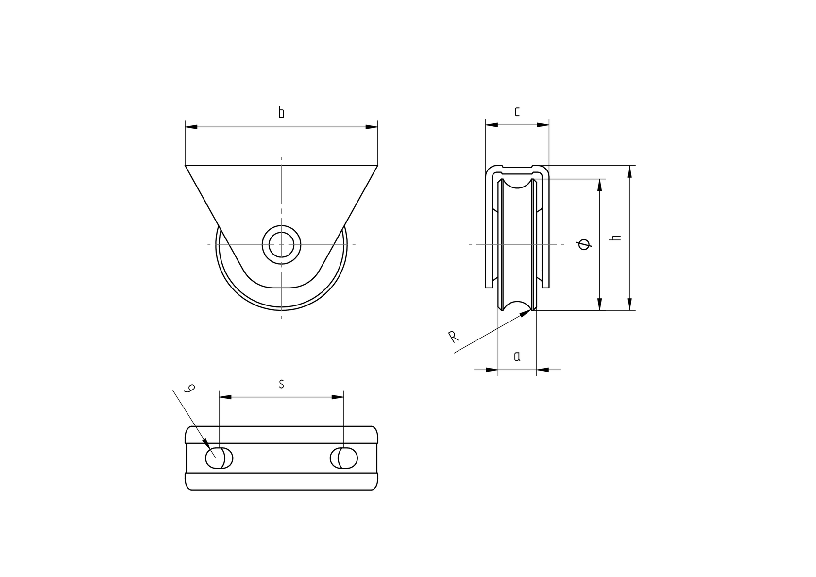 Wheel for slider - complete - U, D100