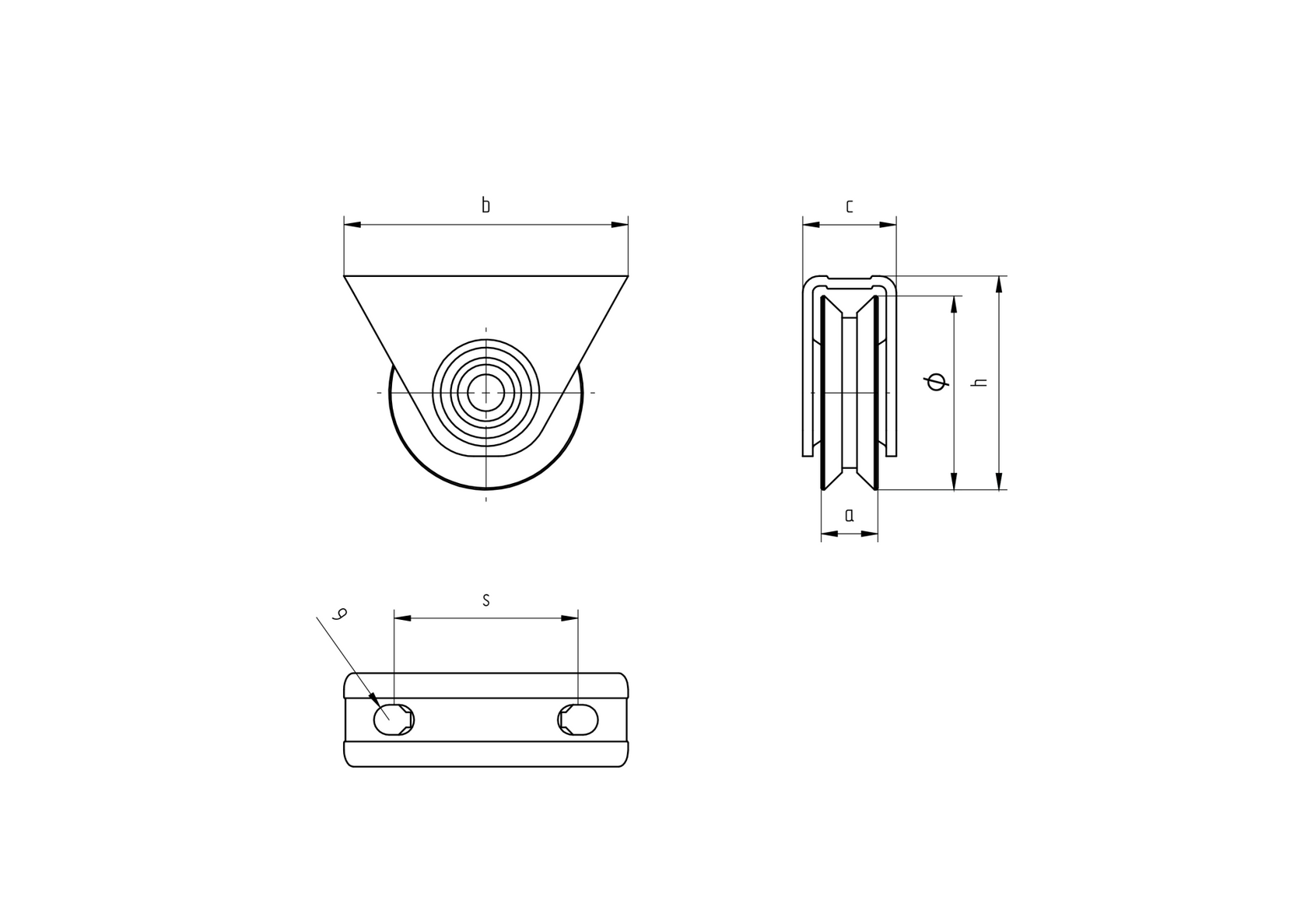Pulley wheel - set -V, D60