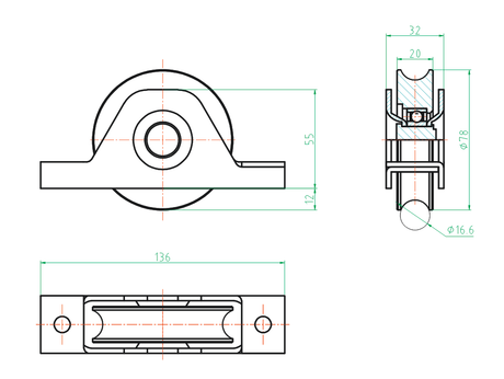 Casters set -U Zn, D80