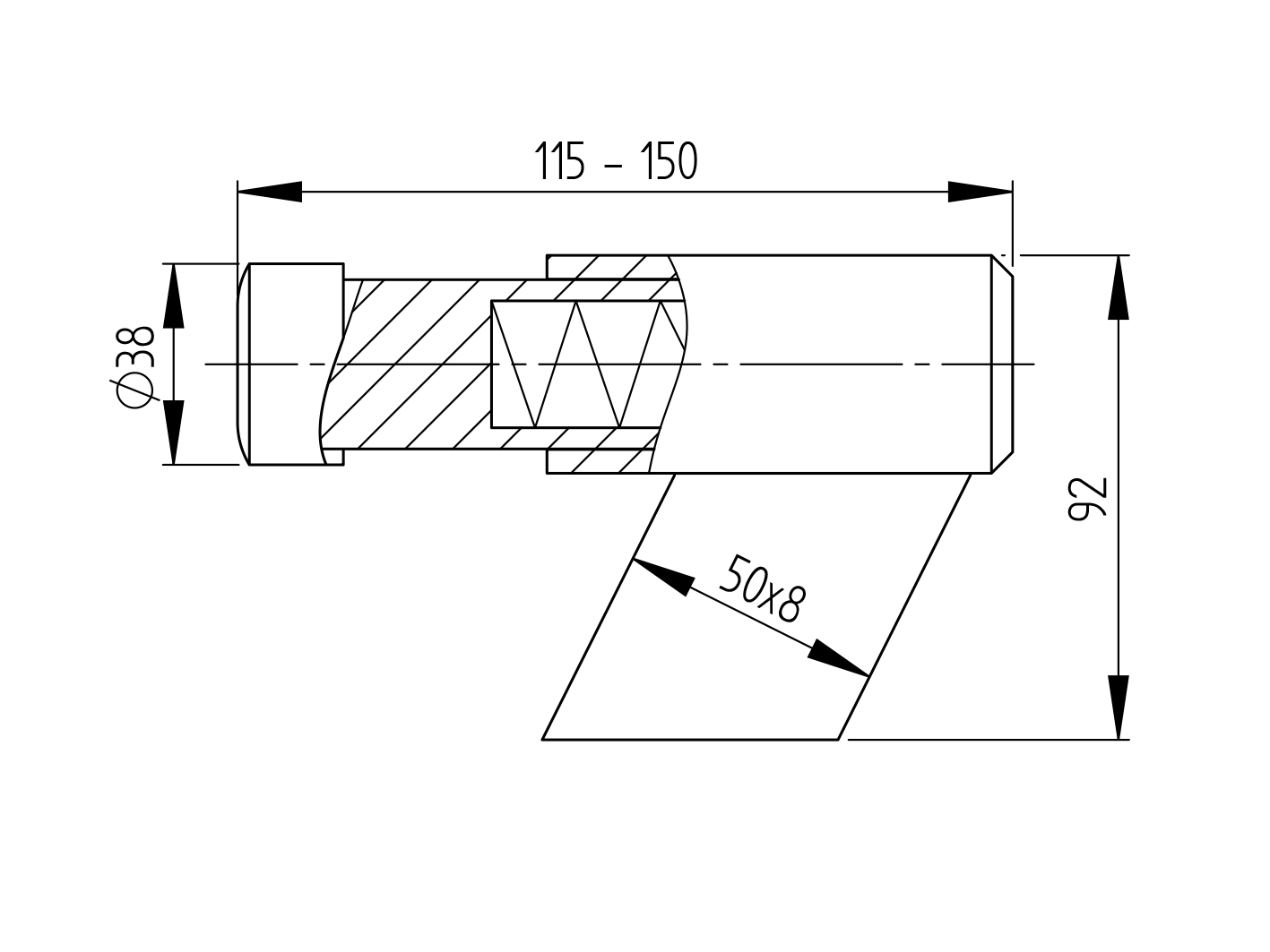 Gate stopper with spring, Zn