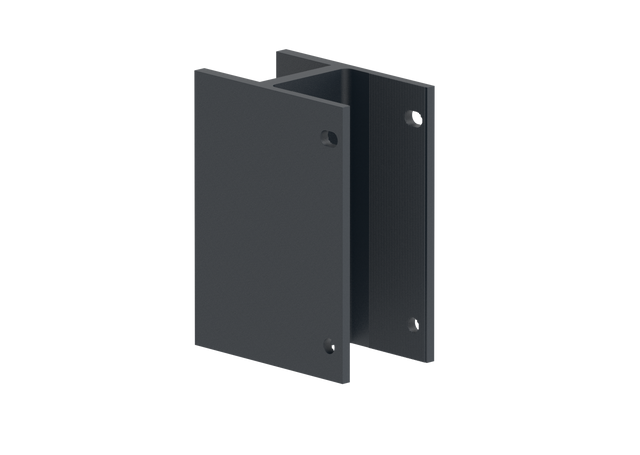 Profil d'ancrage pour fixation latérale de poteau 56x60 – Anthracite RAL 7016