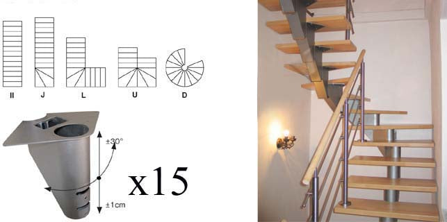 Staircase SEGMENT NS270 set Vmax 2860mm Vmin 2580m