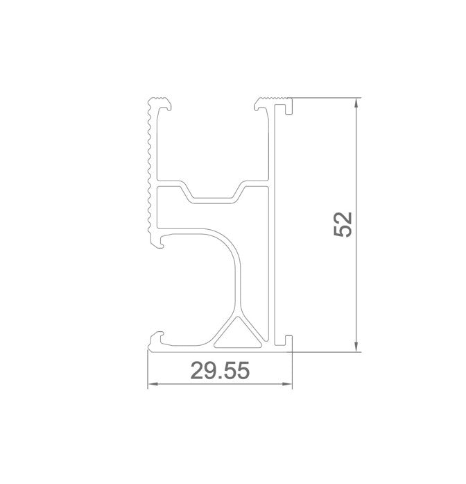 Mounting rail R52-5000mm-black