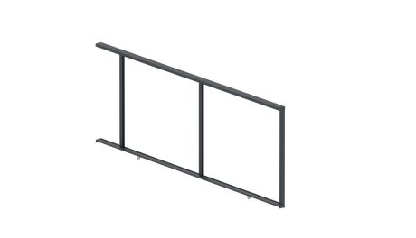 Cadre de portail coulissant a roulettes en aluminium 6x2,045 m, Anthracite R7016 - SET