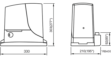 NICE drive for sliding gates with electronics max 400kg