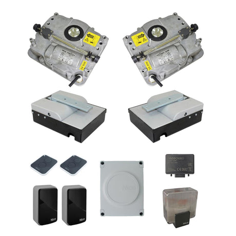A set of underground drives for a double-leaf gate