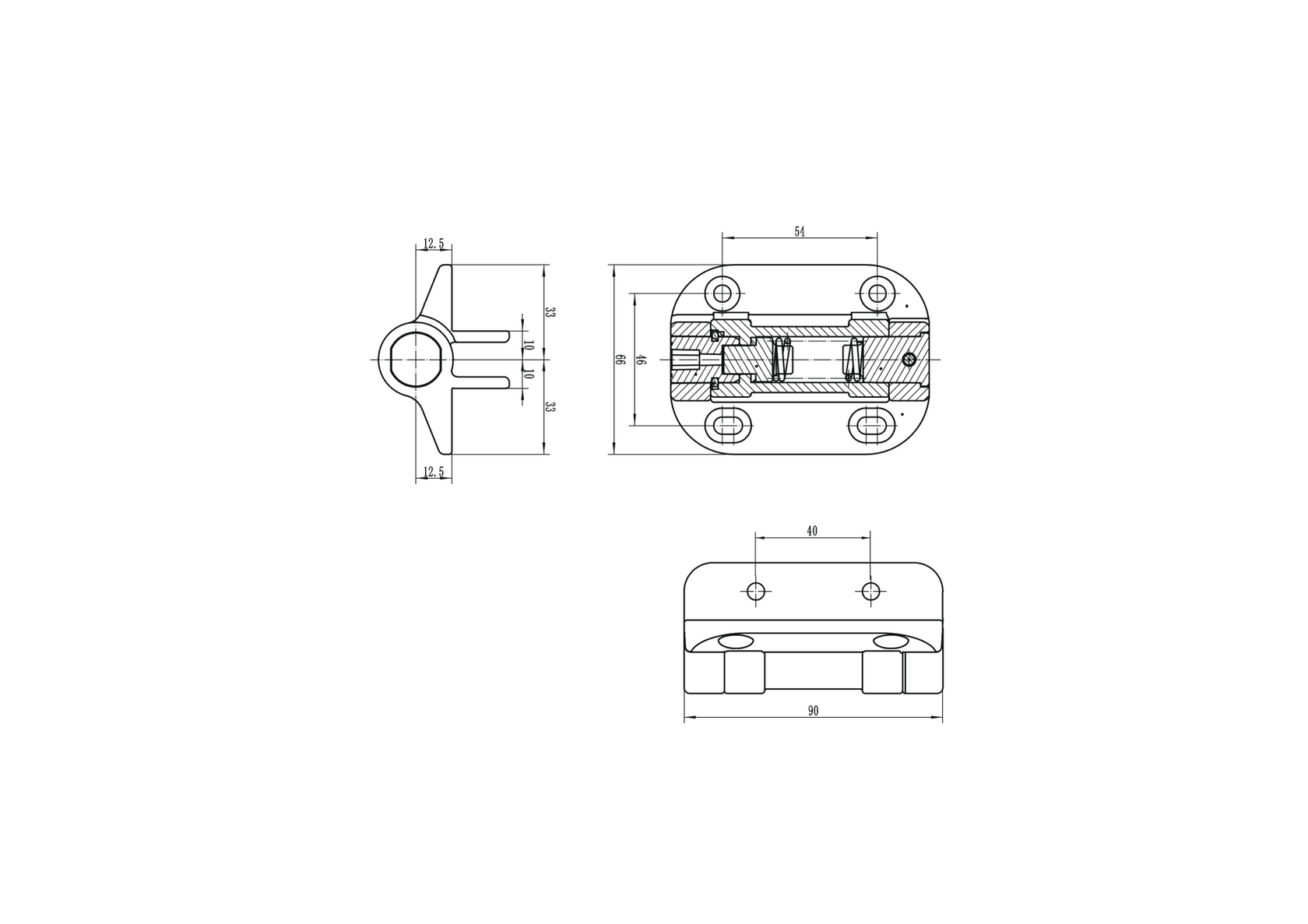 Hinge for gates, with adjustable spring