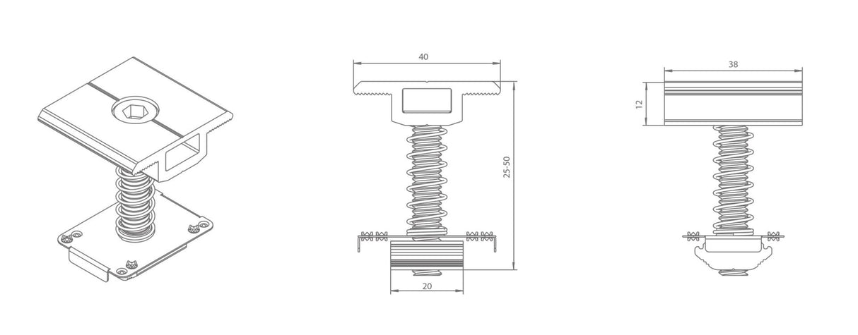 Center clamp 30-40mm module height