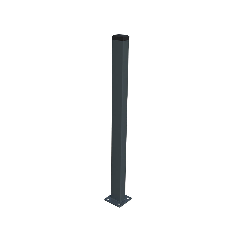 Pfosten 60x40mm mit Fuß ZnPVC 1800mm anthrazit