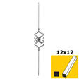Decorated rod h900, b120mm, 12x12mm