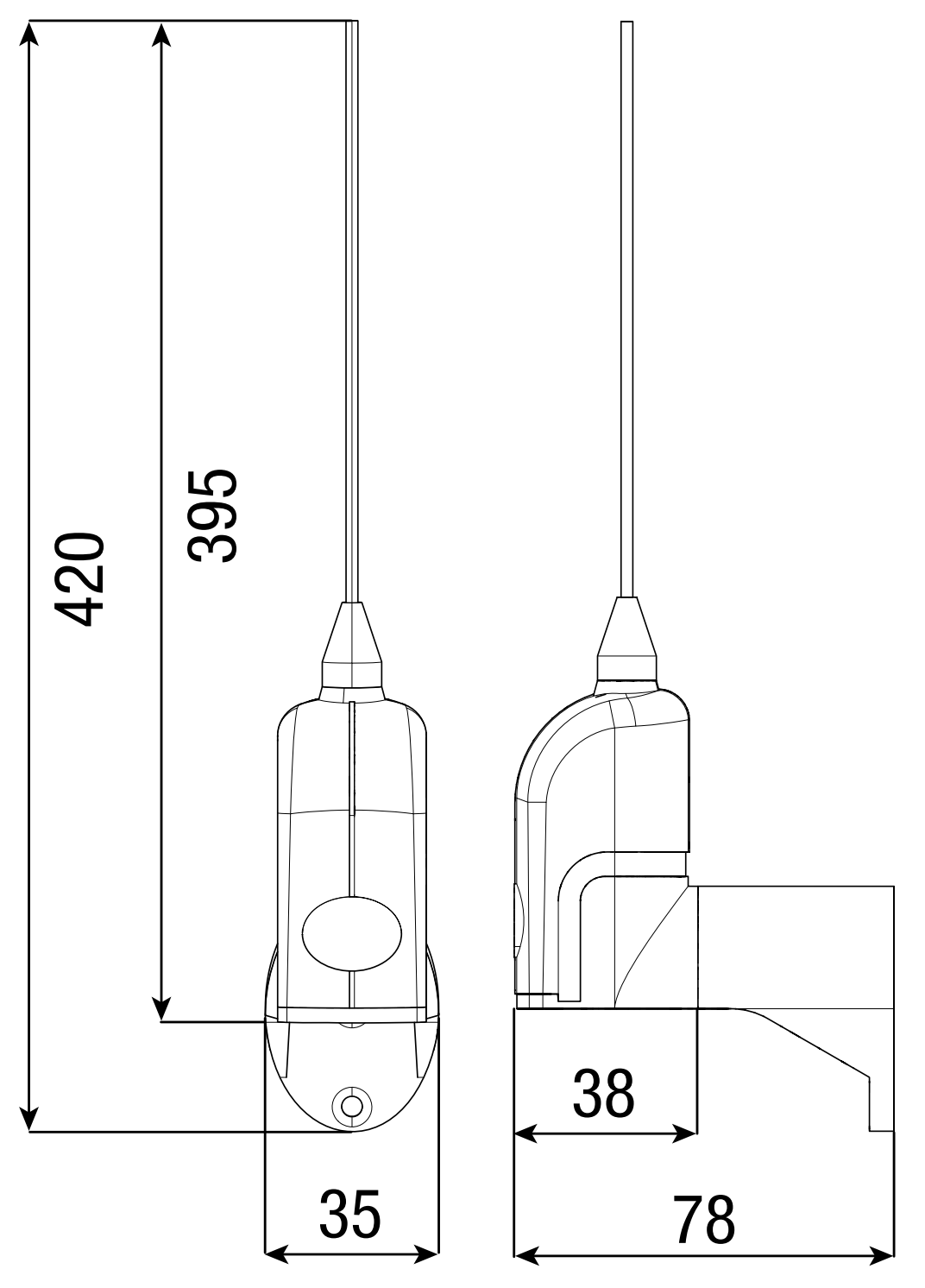 CAME antenna 433.9 MHz coaxial cable 5m