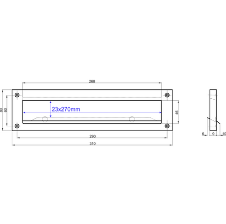 Boîte aux lettres, Zn, 370x370x100mm