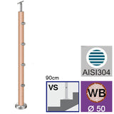 Beech pole BUK (BEECH) D50mm, 4xd12mm, v=90cm, VK-