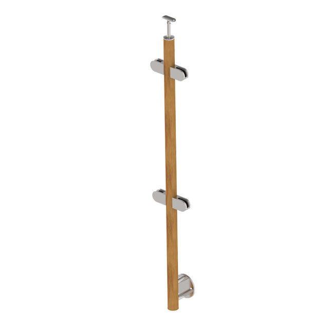 Oak pole D42,4 - 4 clamps, h=100cm, BK - stairs