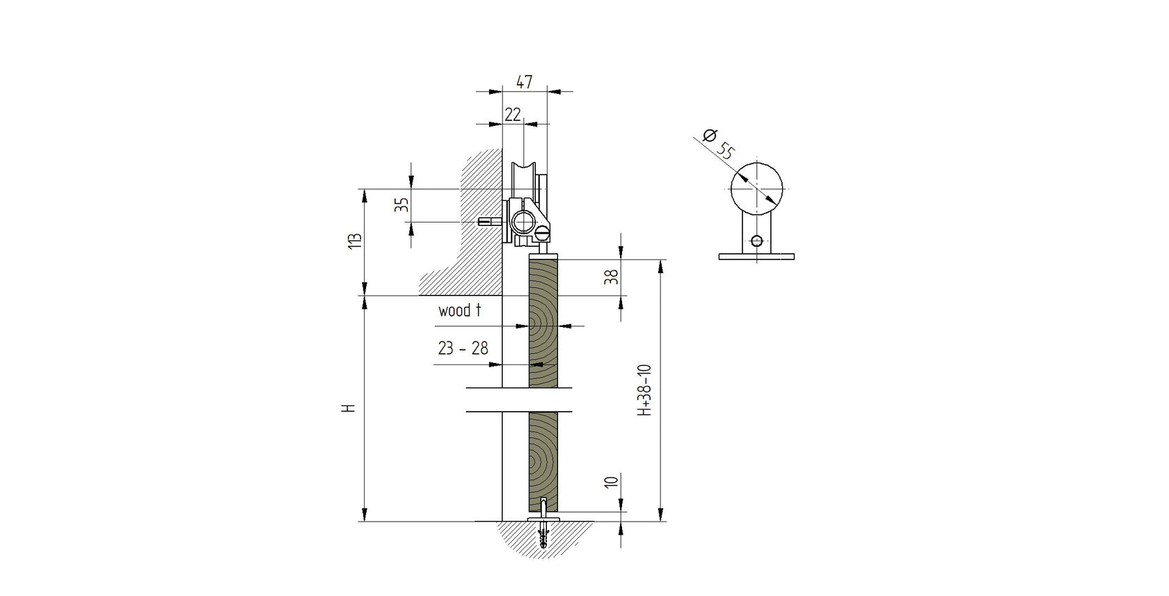 Schiebetür System INOX, AISI 304