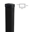 Poteau galvanisé 60x40mm avec capuchon PVC, 1800mm - Noir mat RAL 9005