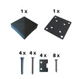 Pfostenfuß Al mit Zubehör. anthrazit 130x130mm