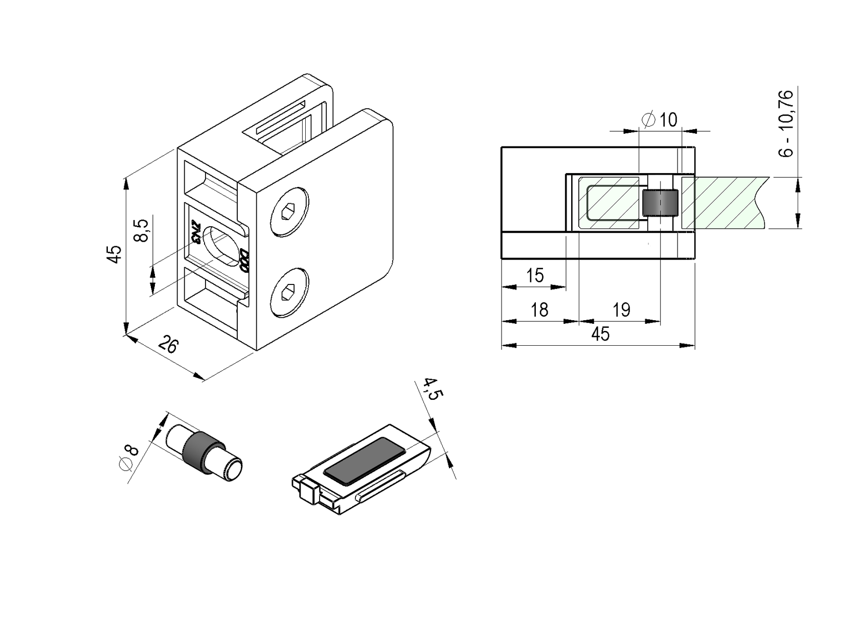 Glass clamp
