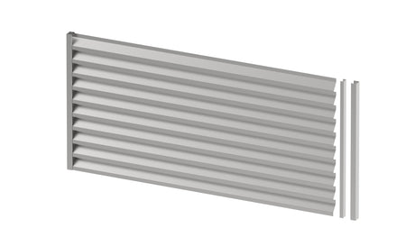 Clôture en acier galvanisé 1x2m avec remplissage a lames en acier galvanisé 40,5x105, Natural