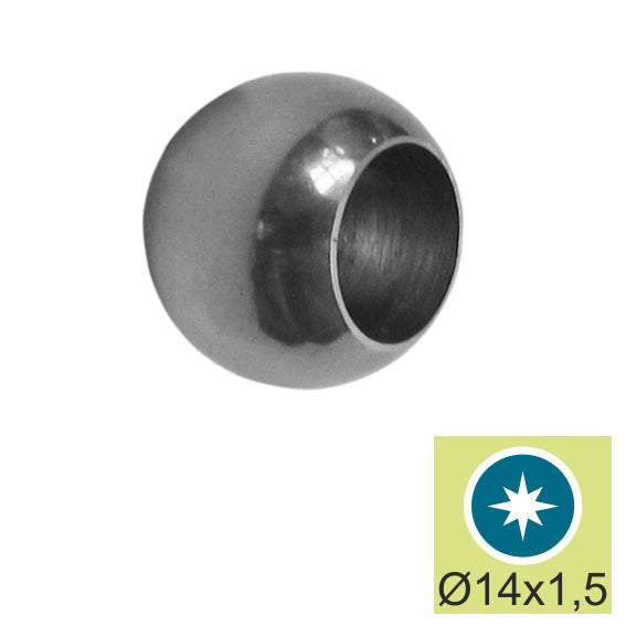 Boule extrémité AISI304, D20/d14mm