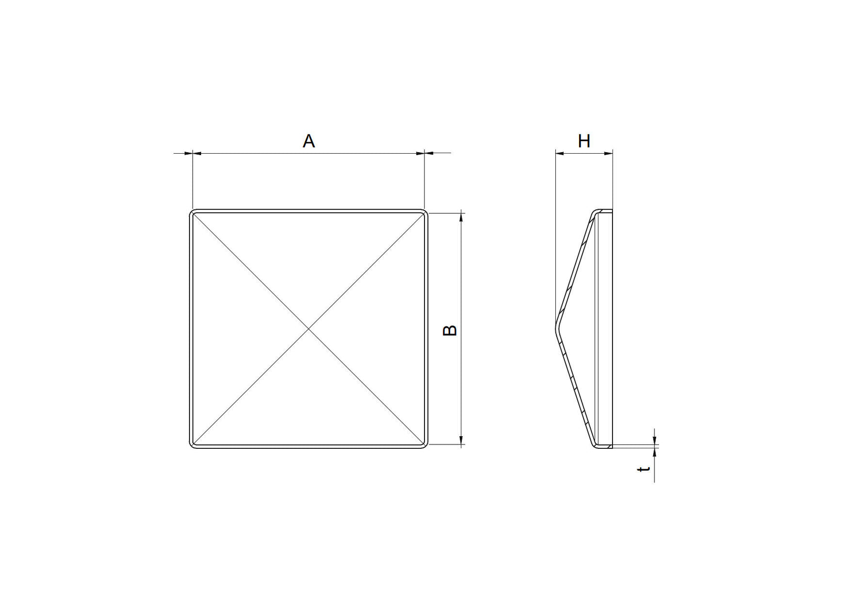 End Cap for Post 40x40mm, RAL7016