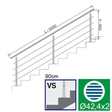 Railing AISI304, VR STAIRS AISI304, D42,4/4xd12/H9