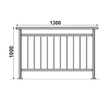 Vertical railing VR AISI304, D42,4/d12vertical/H10