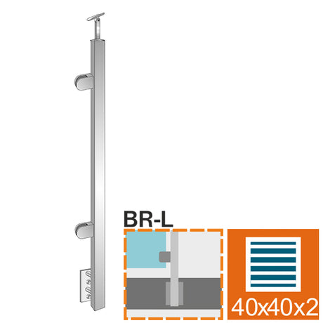 Inox pole JP, BR, left AISI304, 40x40x2/2xmodel22/