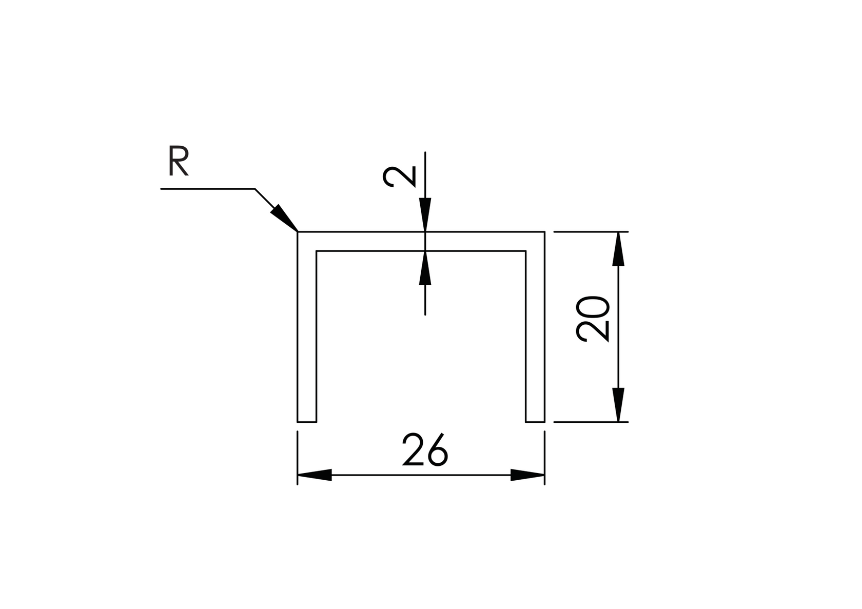 Handrail for glass AL-elox