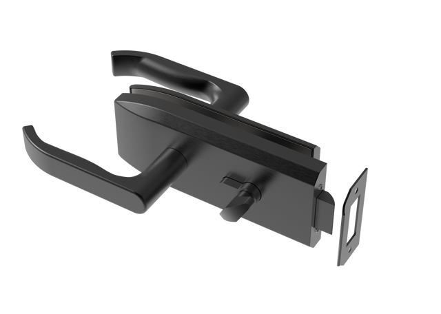 Lock for glass door inox, glass t 8,10,12mm BLACK