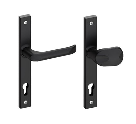 Door handle set - ball+ball with plate, AL profi