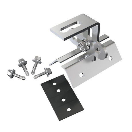 Adjustable metal roof hook