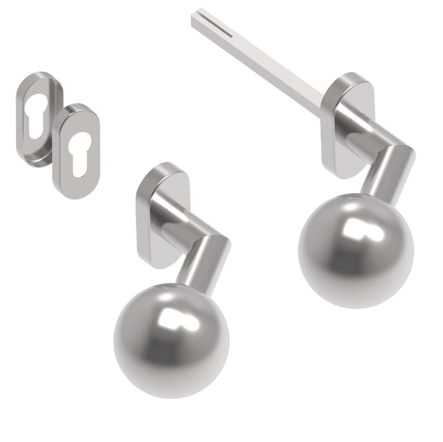 Door handle with plate, pair AISI 304, K320,