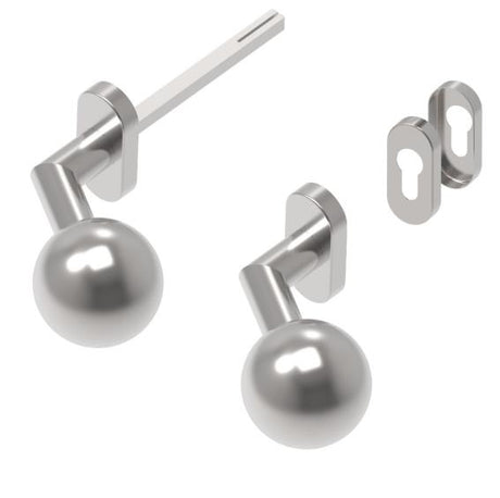 Door handle with plate, pair AISI 304, K320, right