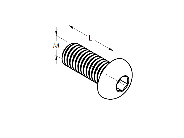 Hexagon socket button head screw, AISI304, M8x10