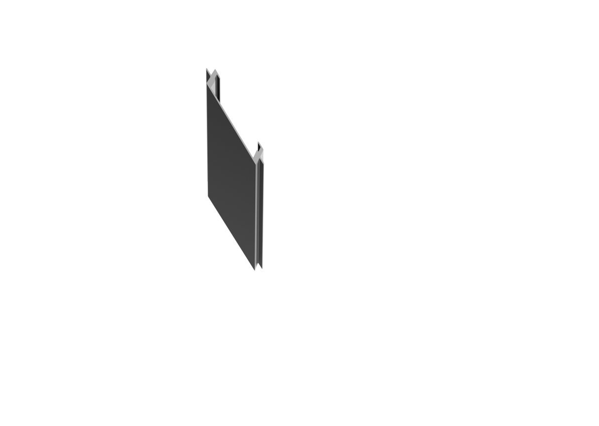 Narrow slanted cover strip for post profiles 20mm R7016