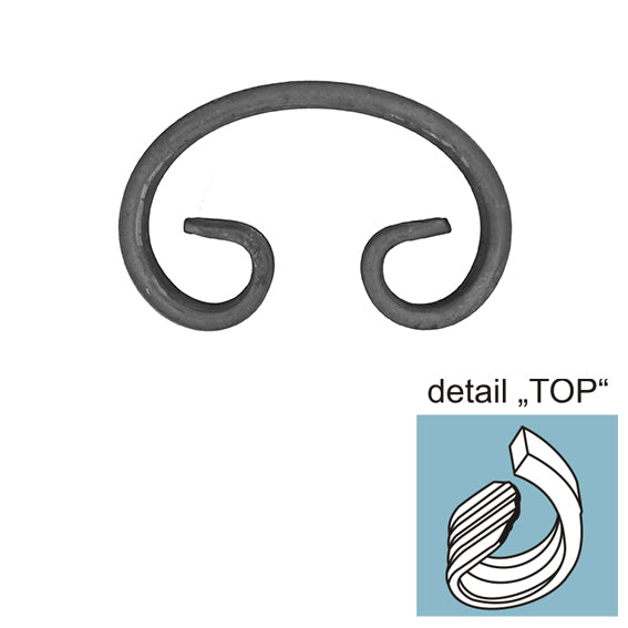 Scroll "C" h95, b60, 12x6mm