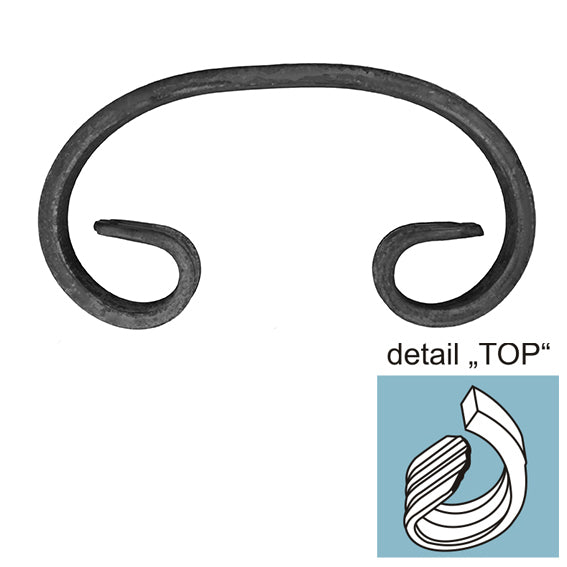 Scroll "C" h140, b80, 12x6mm