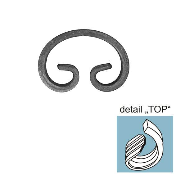 Scroll "C" h80, b55, 12x6mm