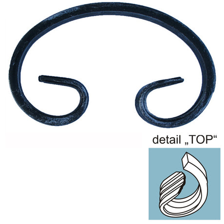 Scroll "C" h230, b125, 12x6mm