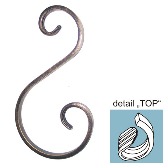 Scroll "S" h300, b130/70, 12x6mm