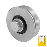 Grooved wheel with bearing - U Zn, D60mm