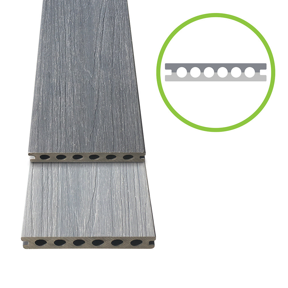 WPC floorboard 138x23x4000mm, Gray/Light Gray