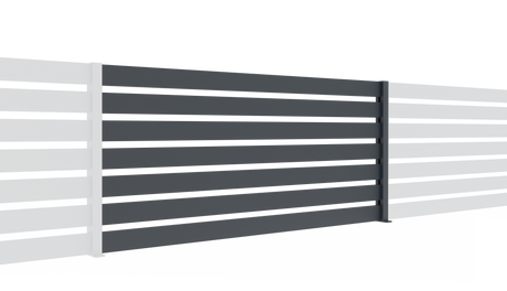 Aluminium Fence assembly with a slat 20x100, 0,9x2m