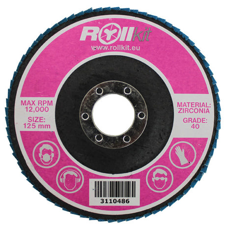 Flap grinding discs for stainless steel, D125, d22,2, t7,25 mm, P