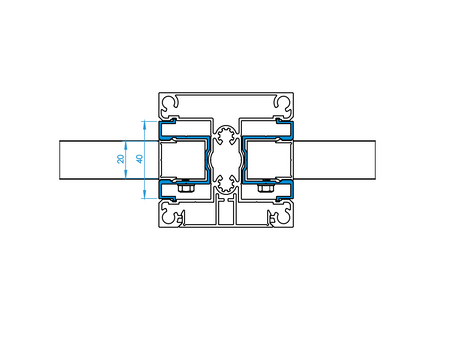 Réduction en aluminium, de 40 a 20 mm de remplissage, 40 x 26 – 1,85 m – Anthracite RAL 7016